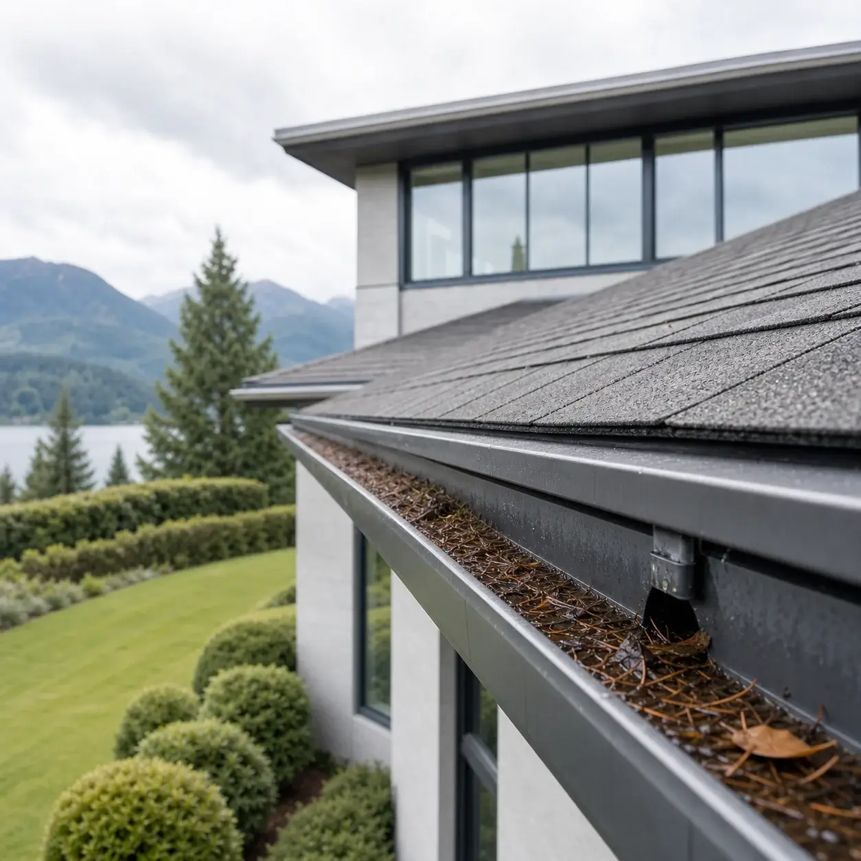 Gutter Cleaning — before cleaning